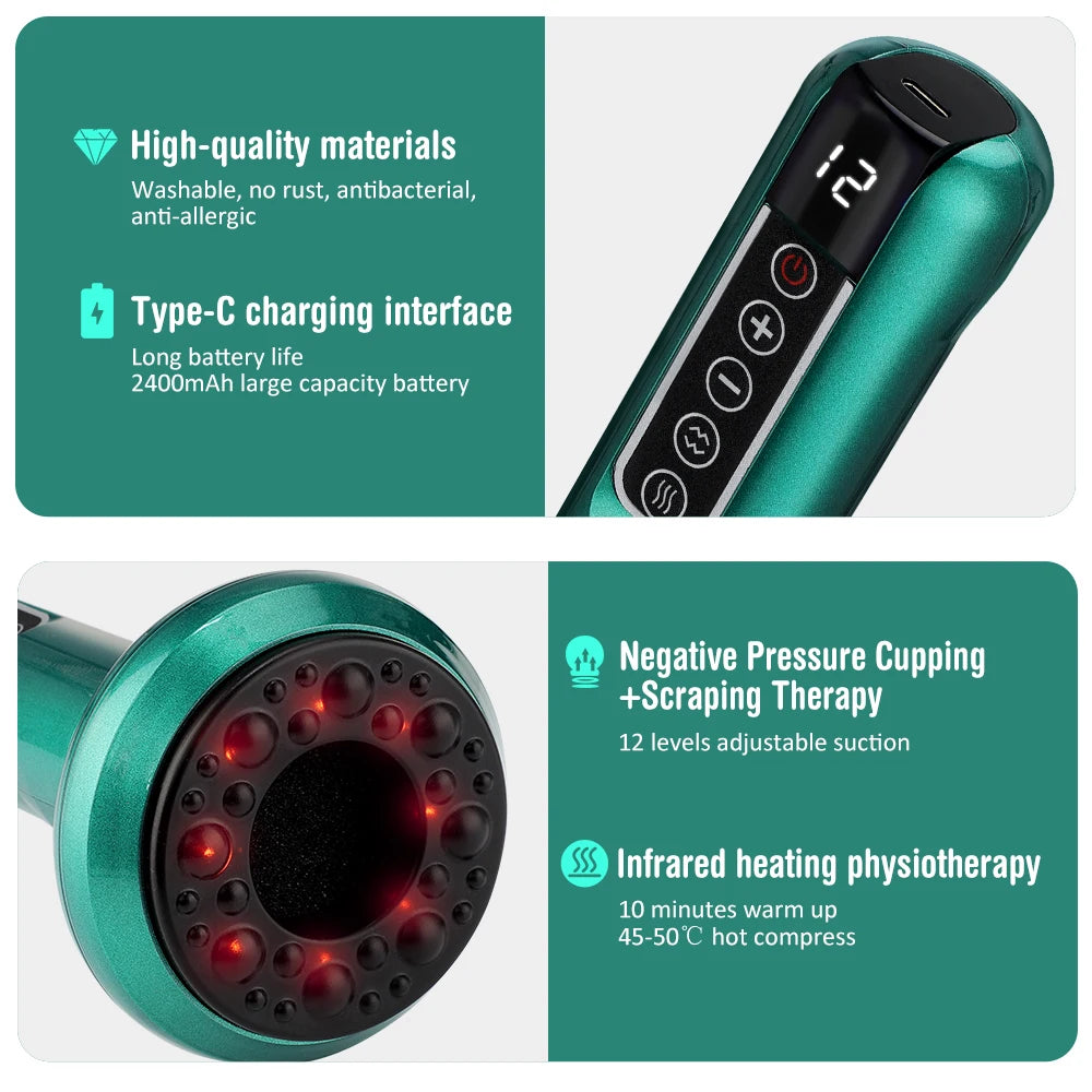 Intelligent Suction Medical Cupping Set Beauty Massager Glass Jars Anti Cellulite Cupping Vacuum Slimming Guasha Massage